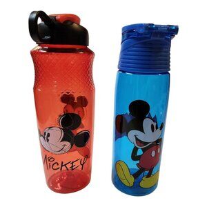 Disney Mickey Mouse Blue Flip Top Water Bottle BPA-FREE 25oz & Zak Designs 30oz